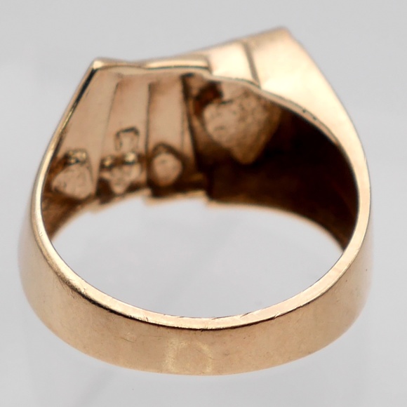 10k Gold Men’s Ring Poker Cards Diamond and Enamel SOLID Yellow Gold - Picture 5 of 8